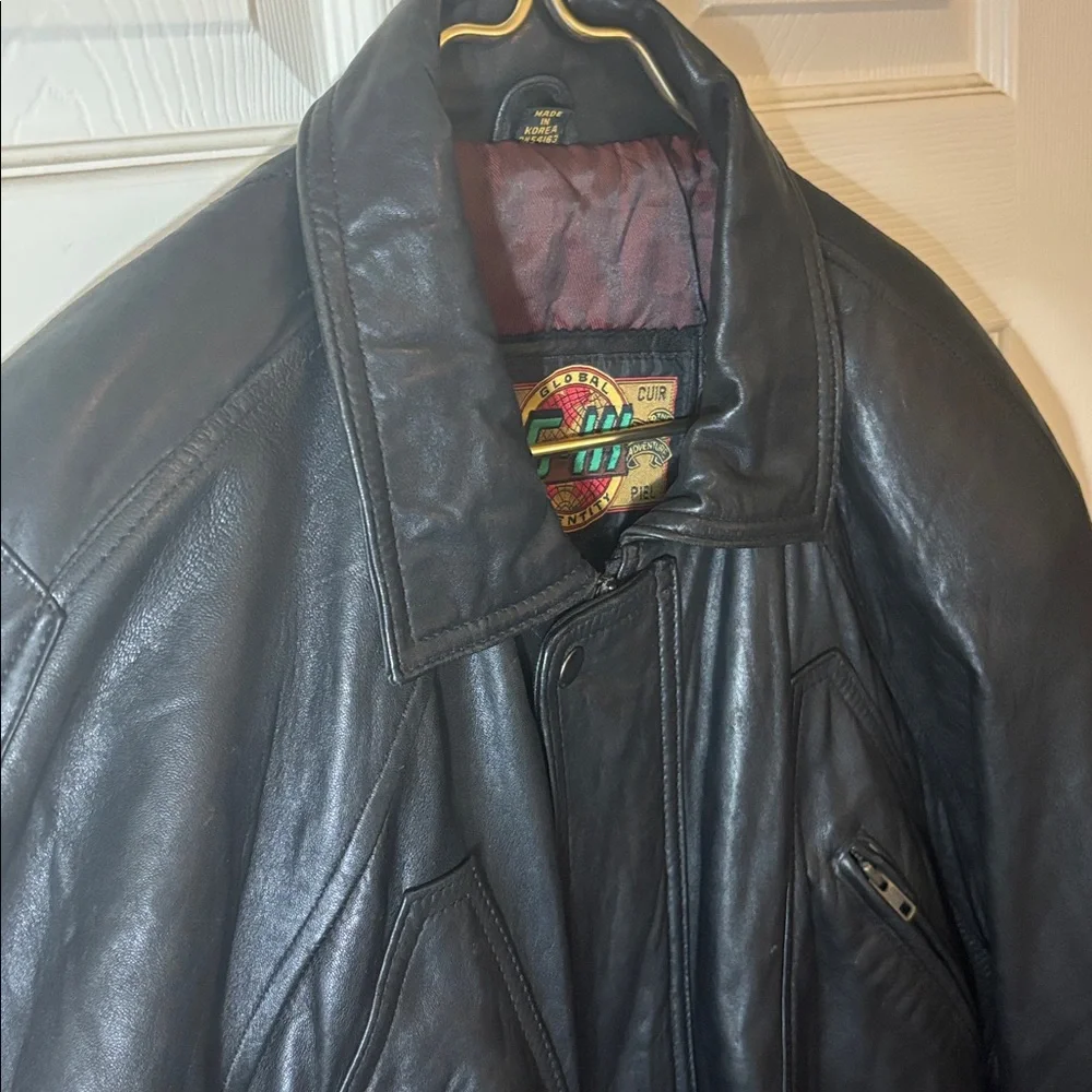 Pelle Cuir G-III Men's Black 100%Leather Military Jacket